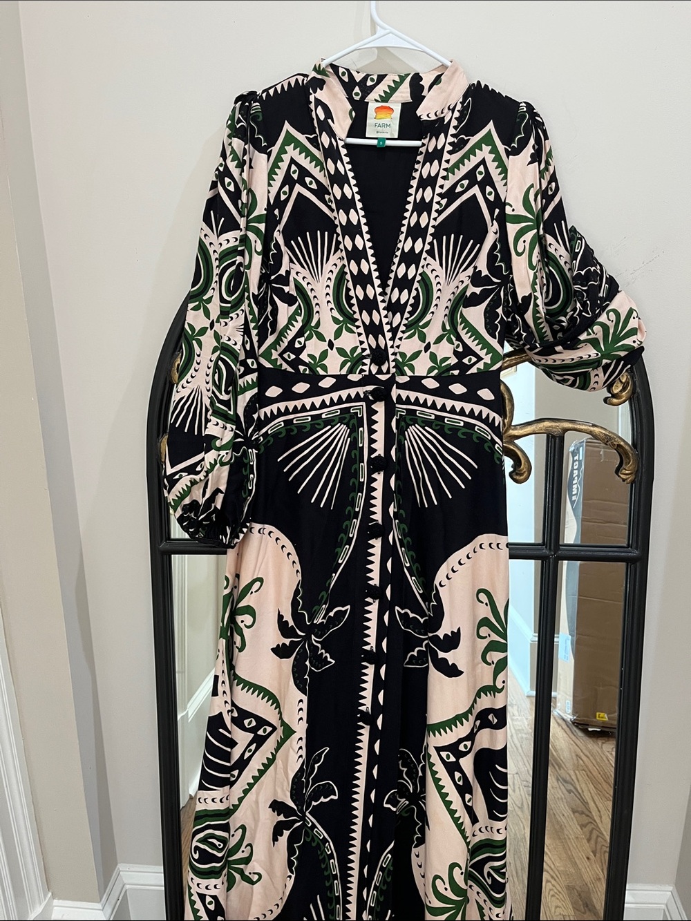 FARM Rio Black, Cream & Green Maxi Dress - Picture 8 of 9